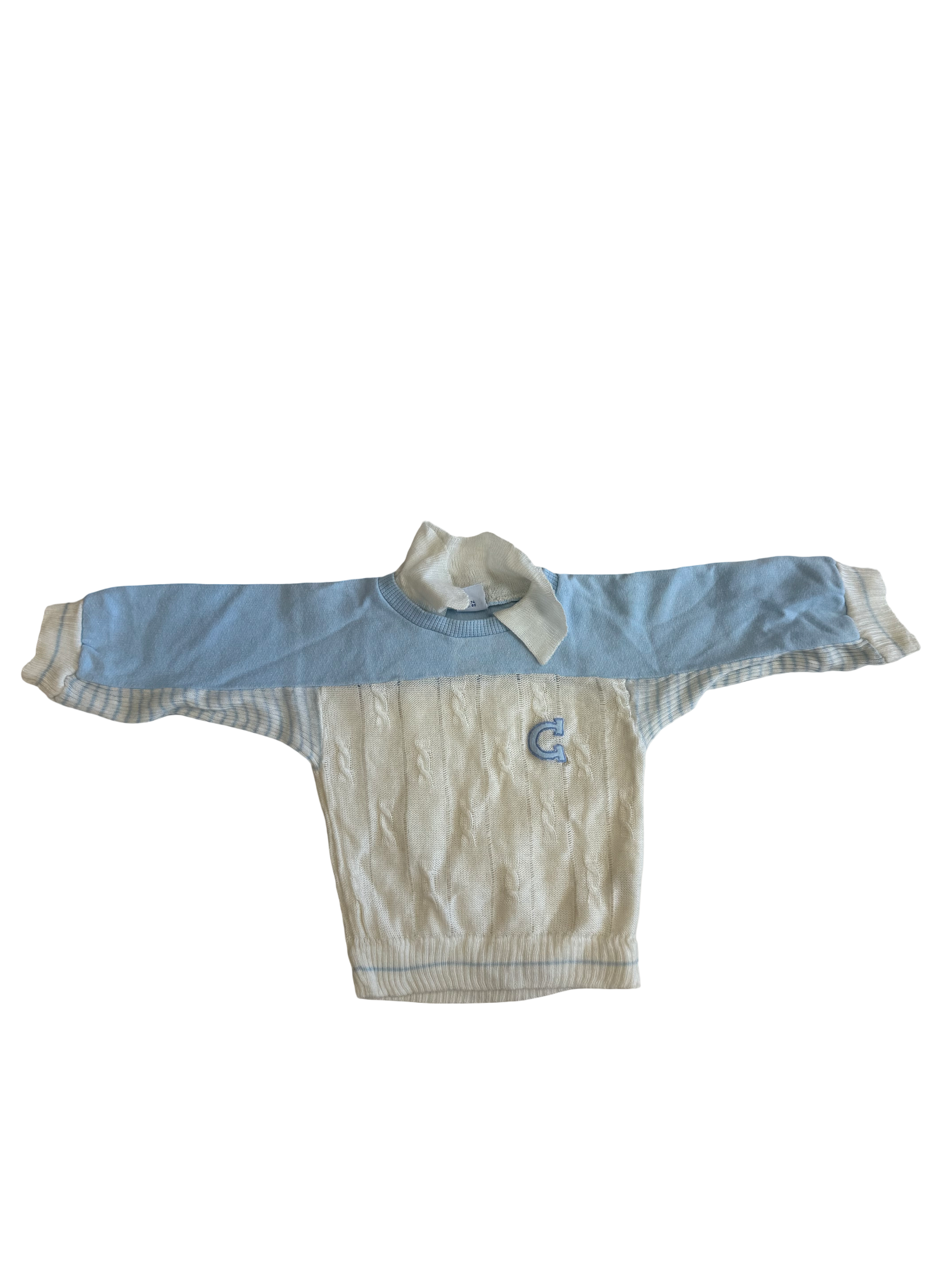 Pull bleu et blanc