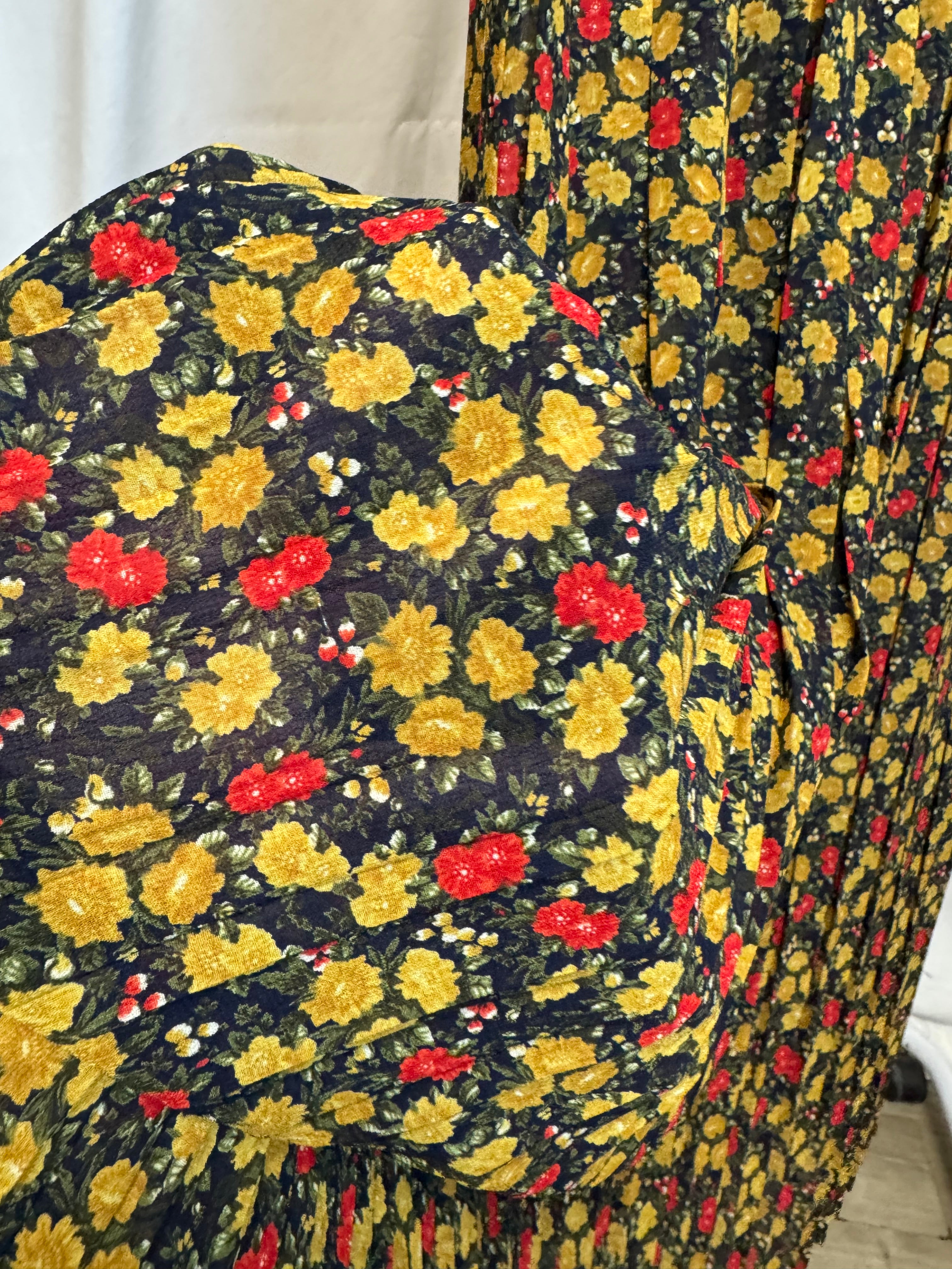 Jupe plissée à fleurs