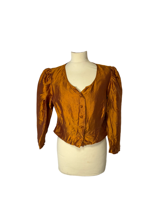Chemise en soie orange