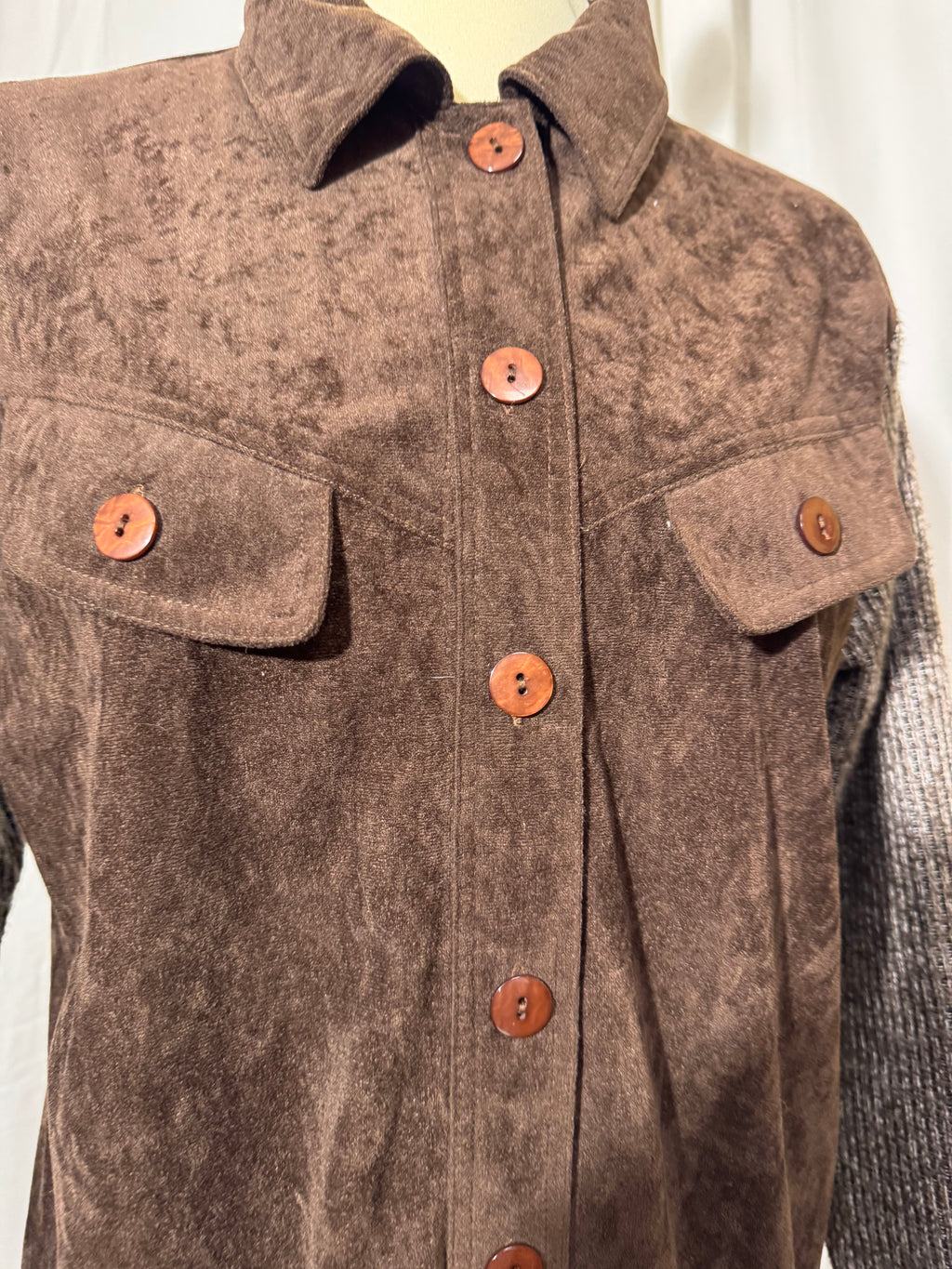 Chemise en velours marron