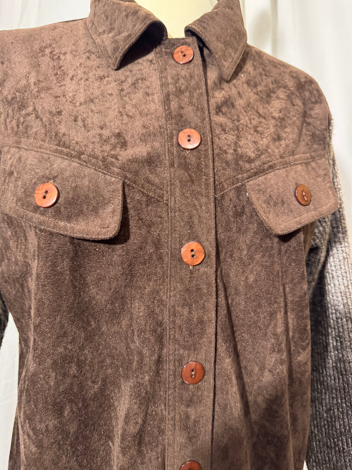 Chemise en velours marron