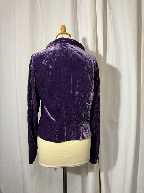 Chemise en velours violet