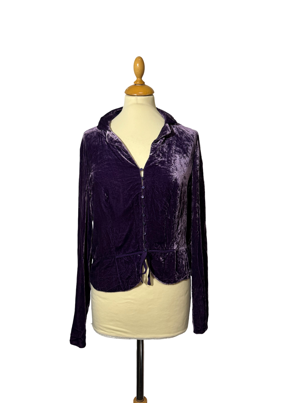 Chemise en velours violet