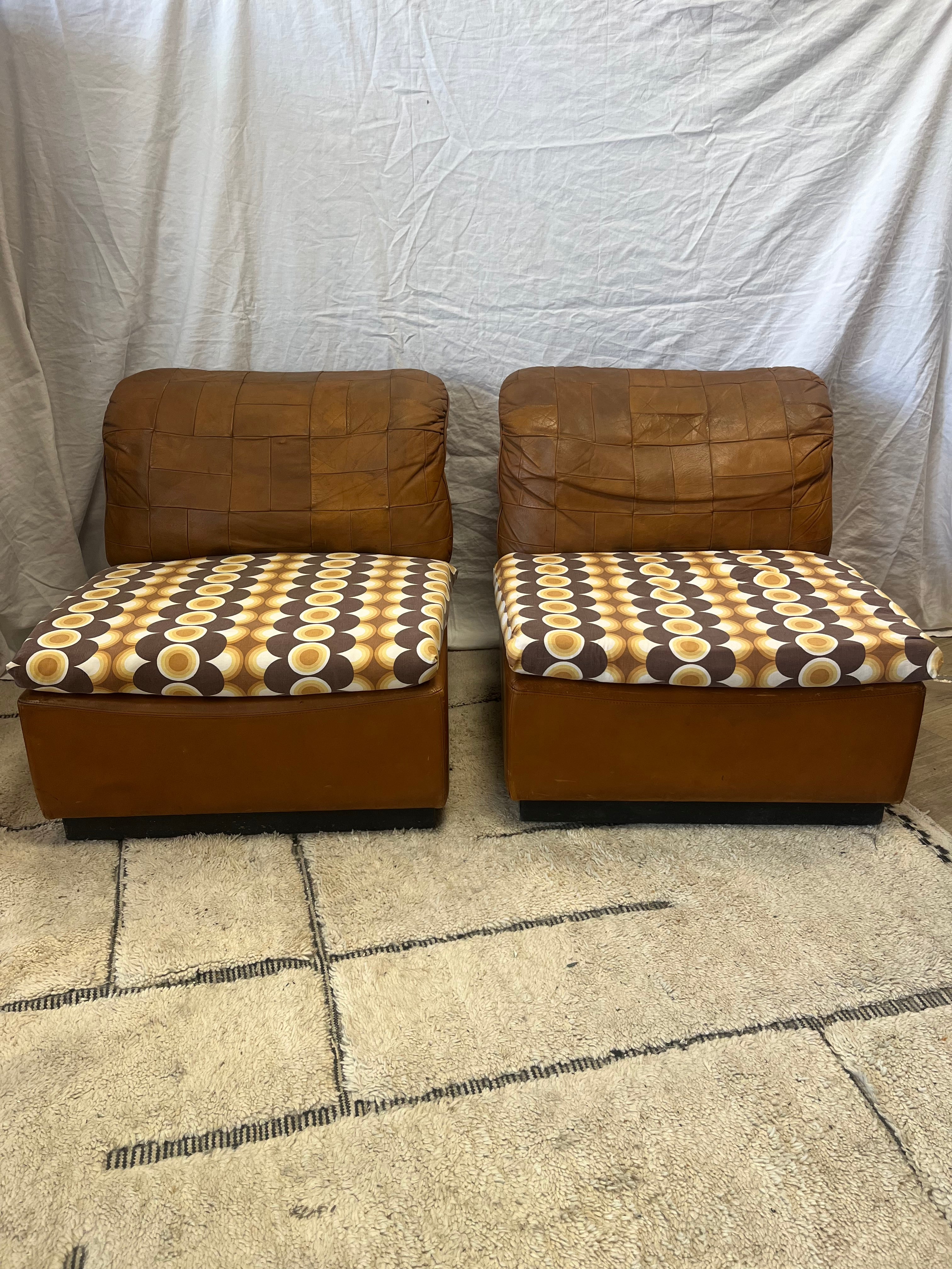 Paire de chauffeuse 70s