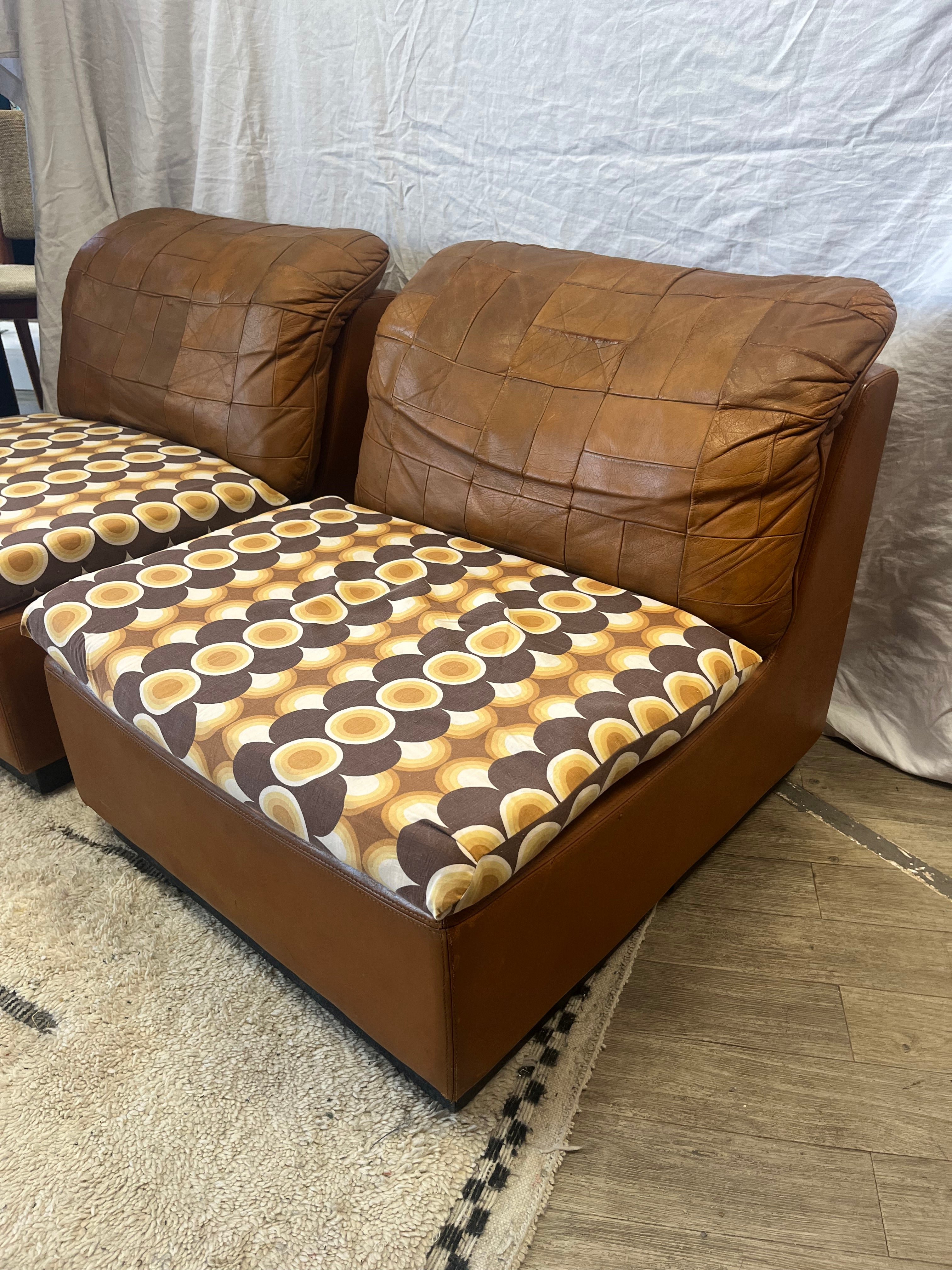 Paire de chauffeuse 70s