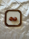 Boucles d'oreilles marron