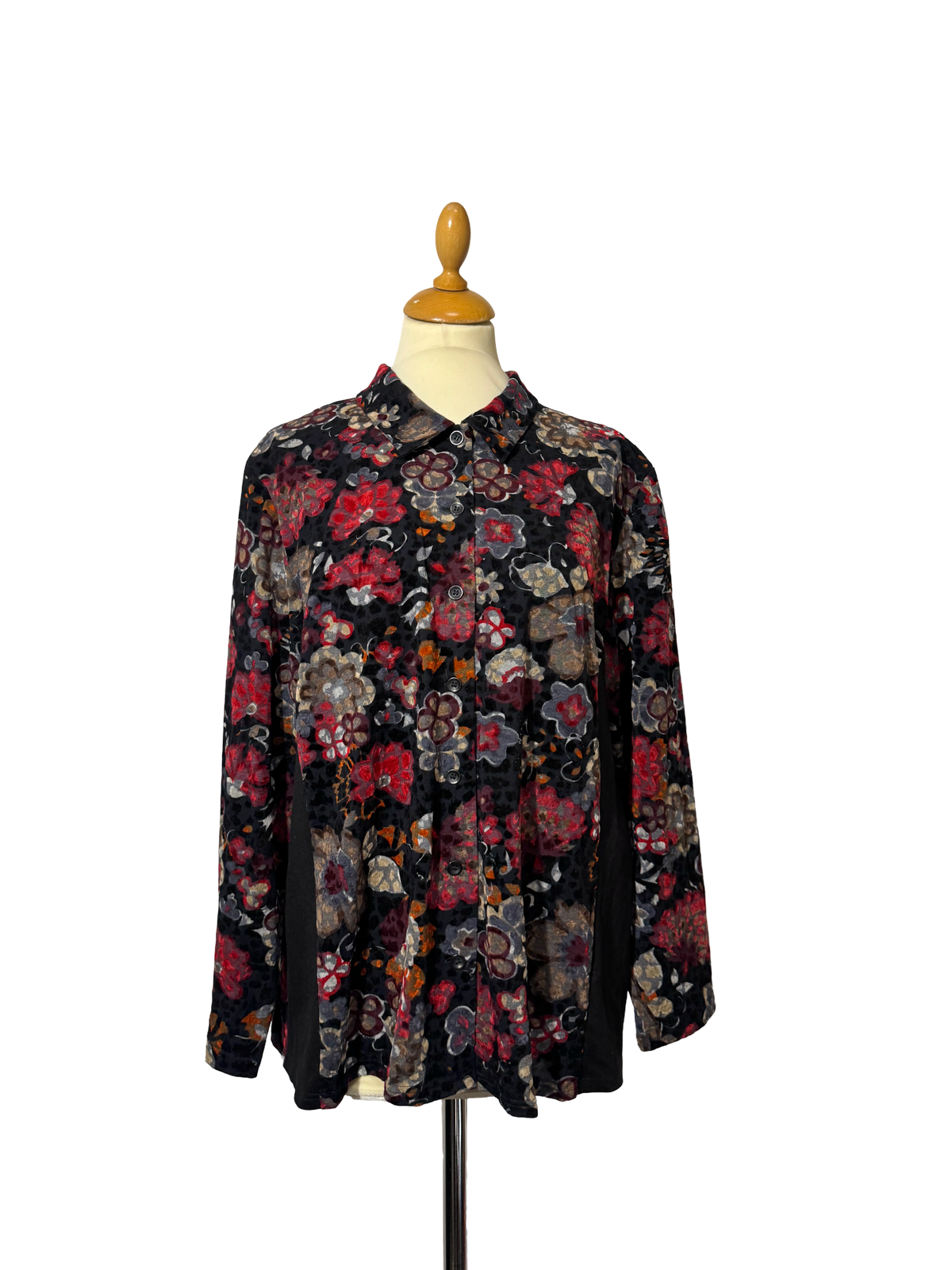 Chemise à fleurs en velours