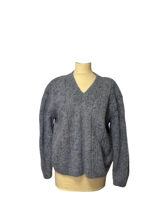 Pull ajourée bleu