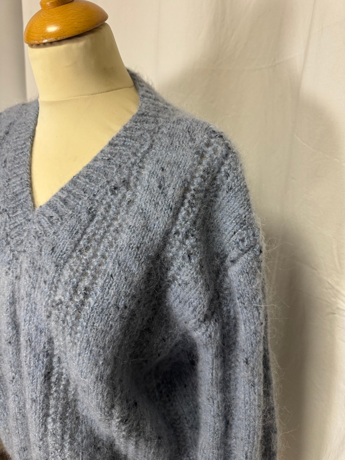 Pull ajourée bleu