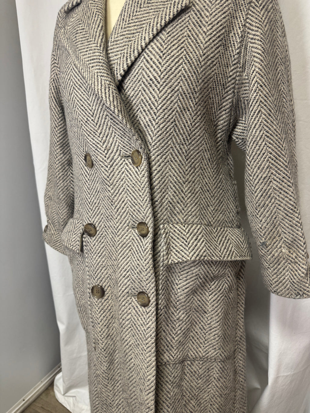 Manteau chevron laine et cachemire