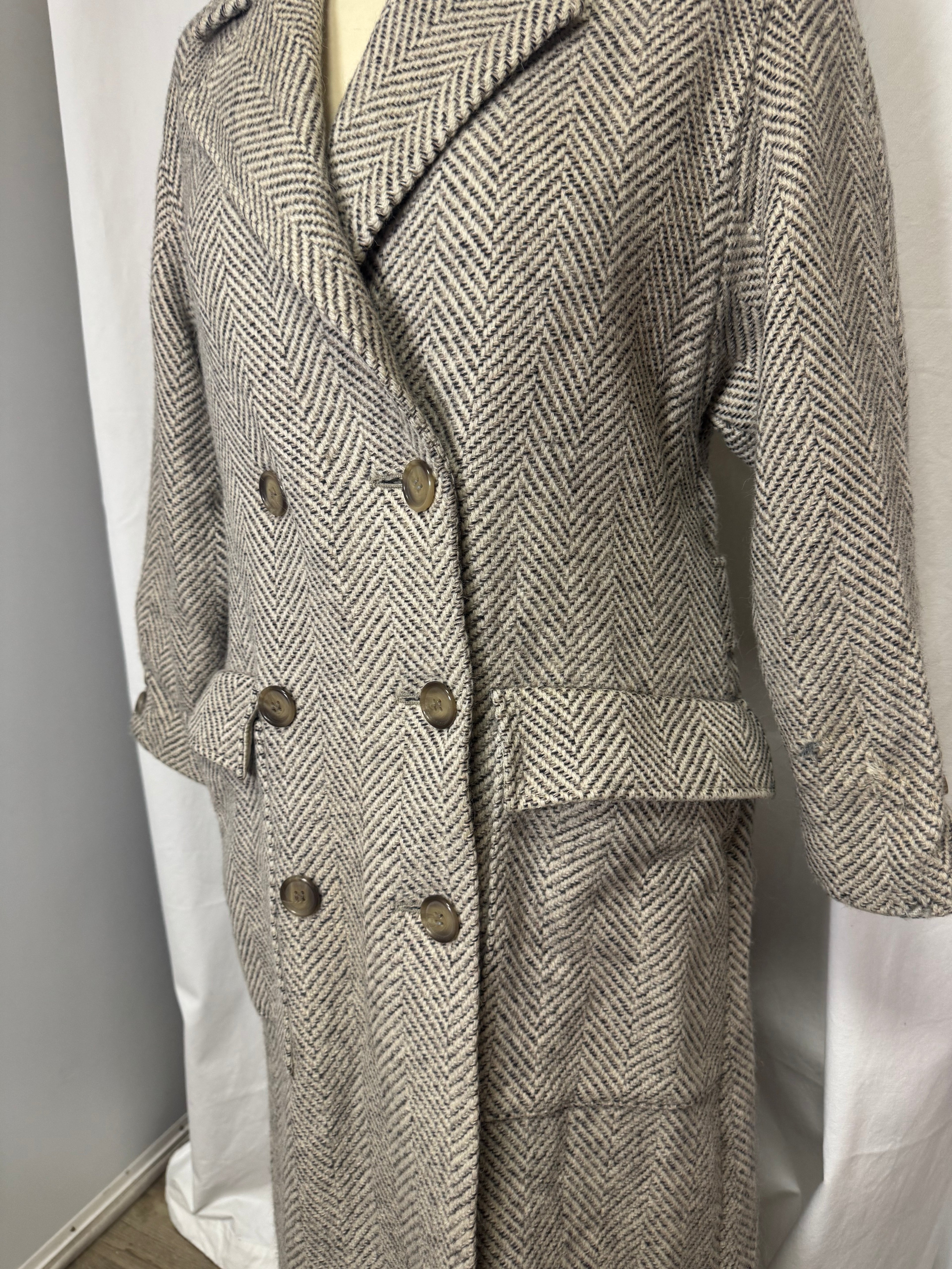 Manteau chevron laine et cachemire