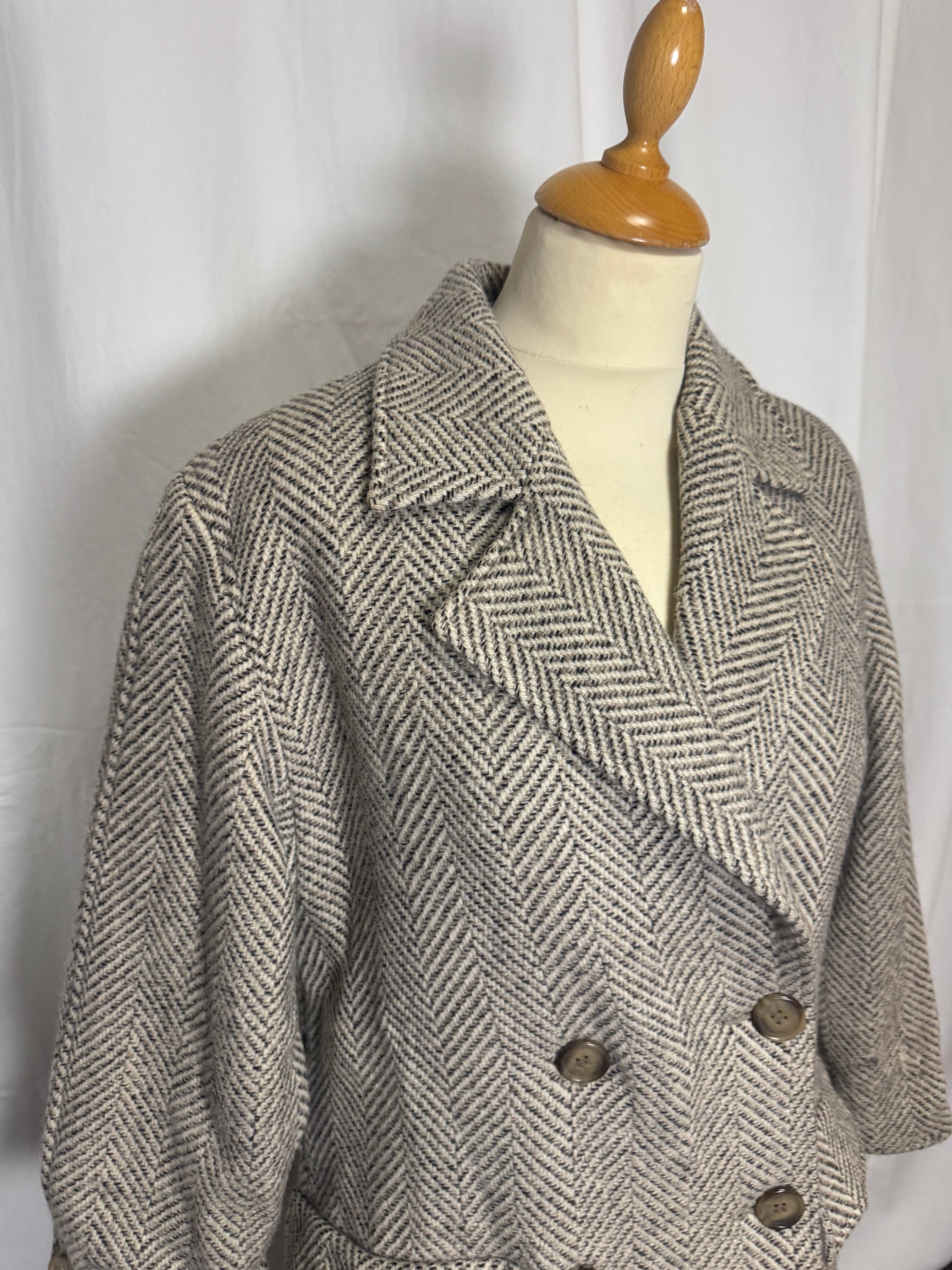 Manteau chevron laine et cachemire