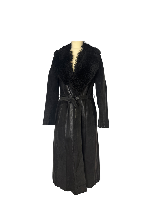 Manteau long en cuir