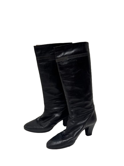 Bottes en cuir noir