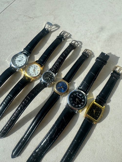 Montres en cuir noires