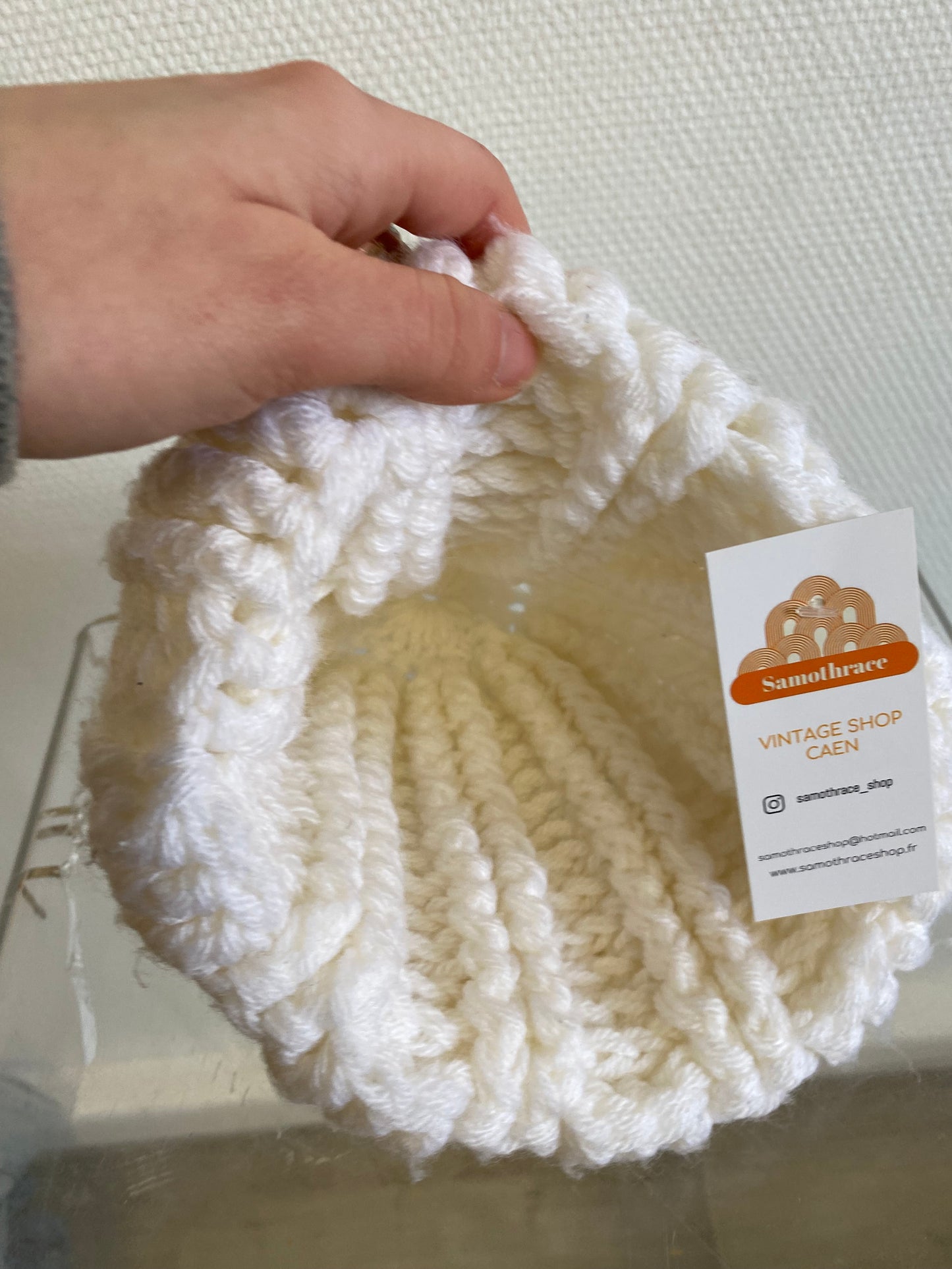 Bonnet en maille blanc