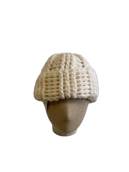 Bonnet en maille blanc