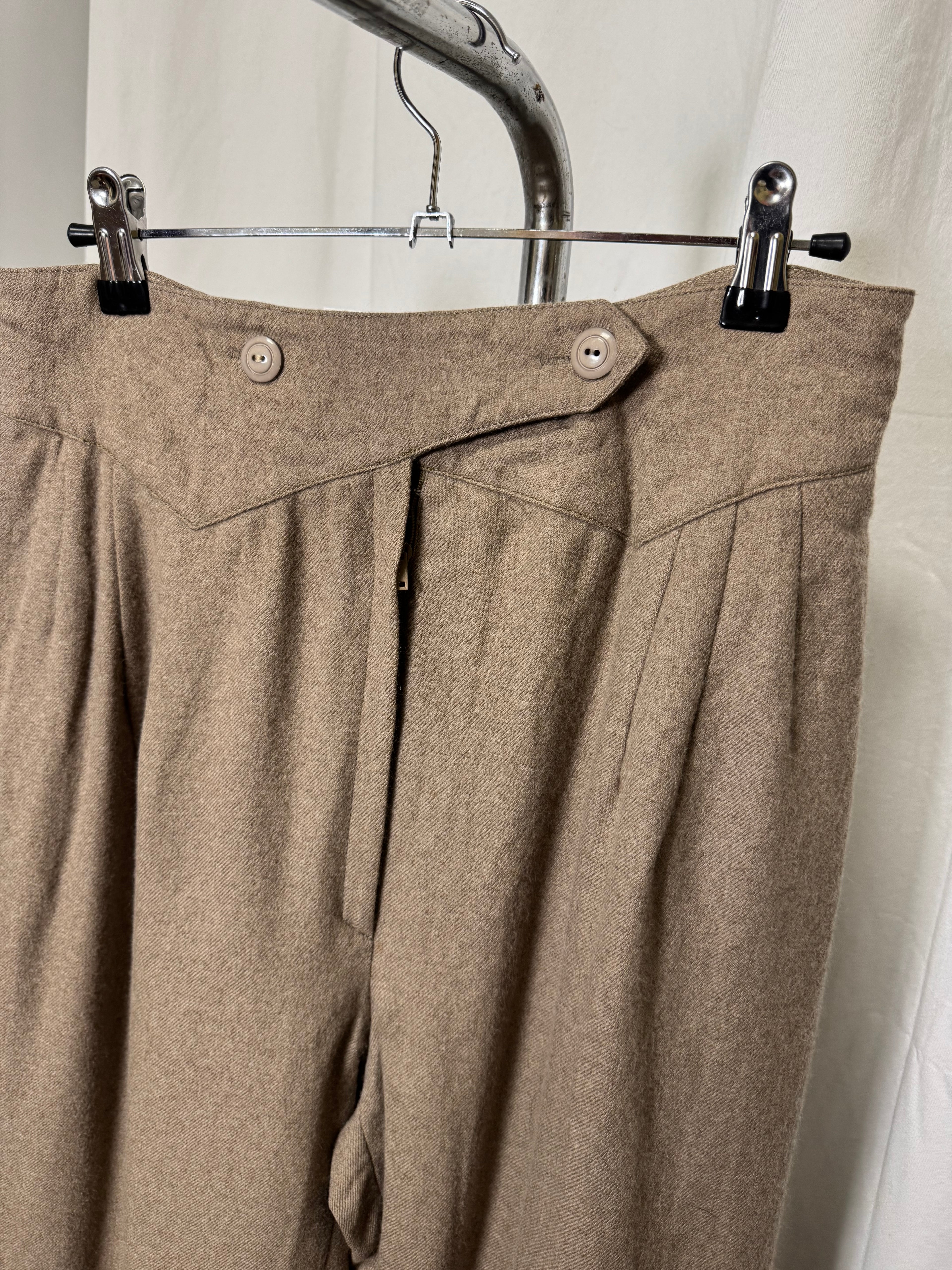 Pantalon en laine beige 80s