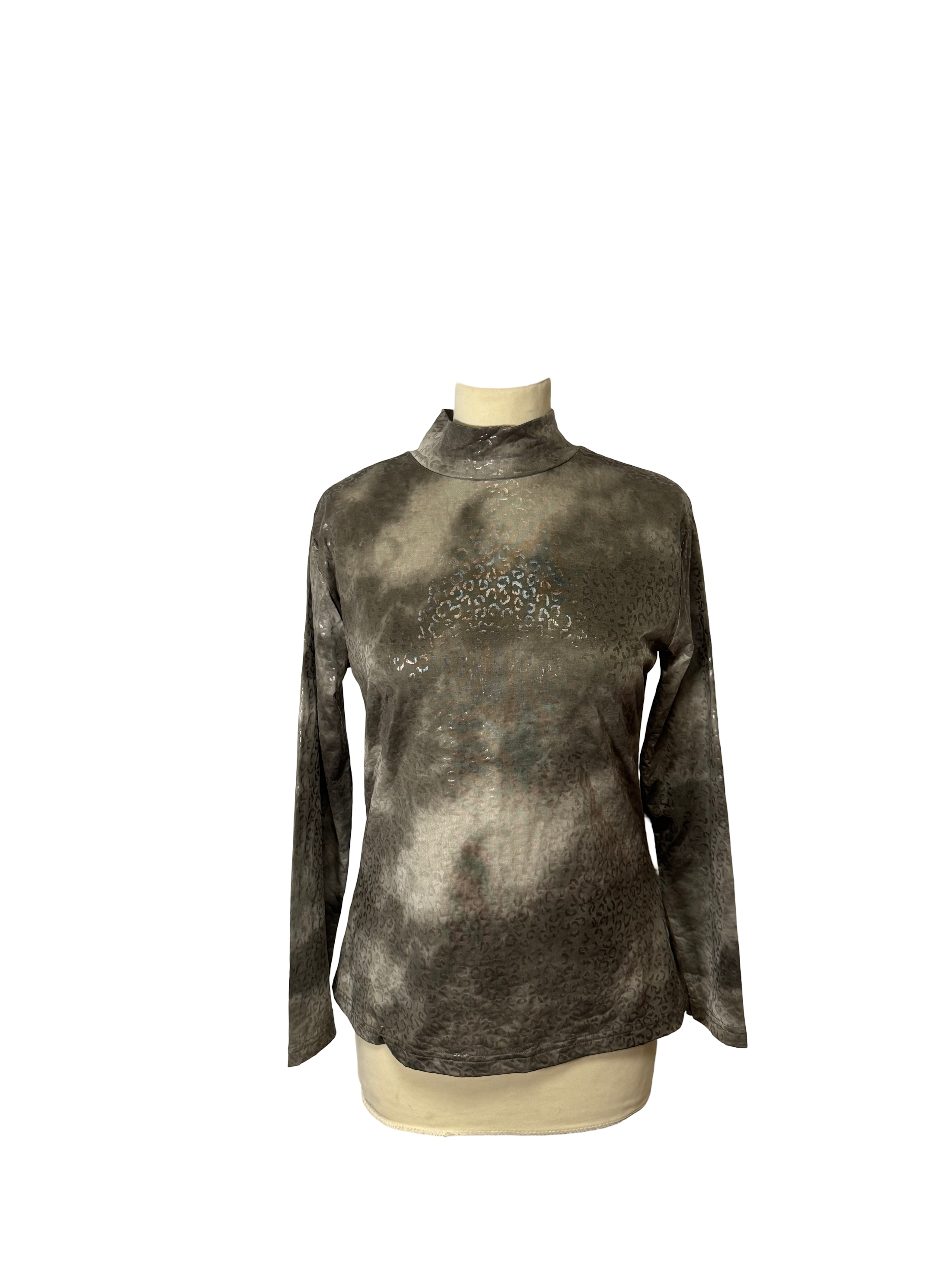 T-shirt léopard kaki