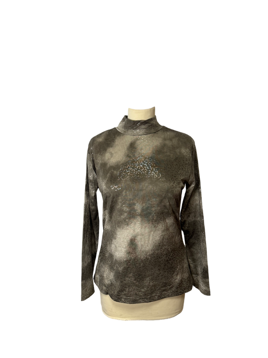 T-shirt léopard kaki