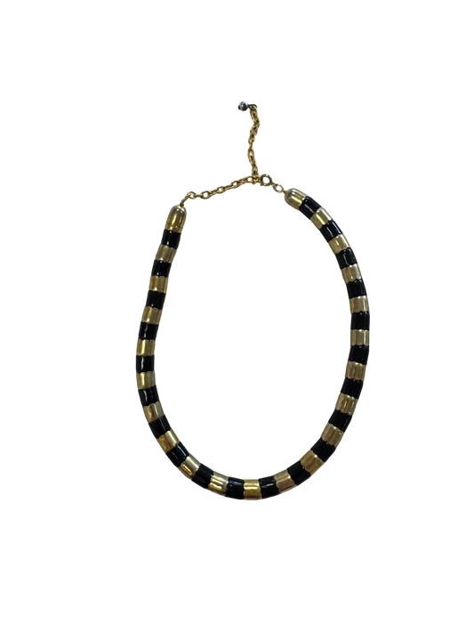 Collier noir et doré