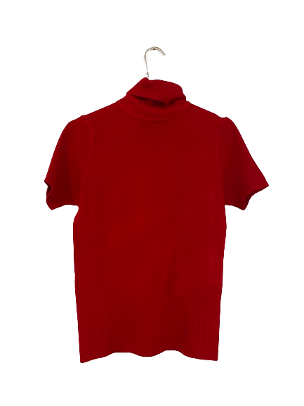 Pull coll roulé rouge