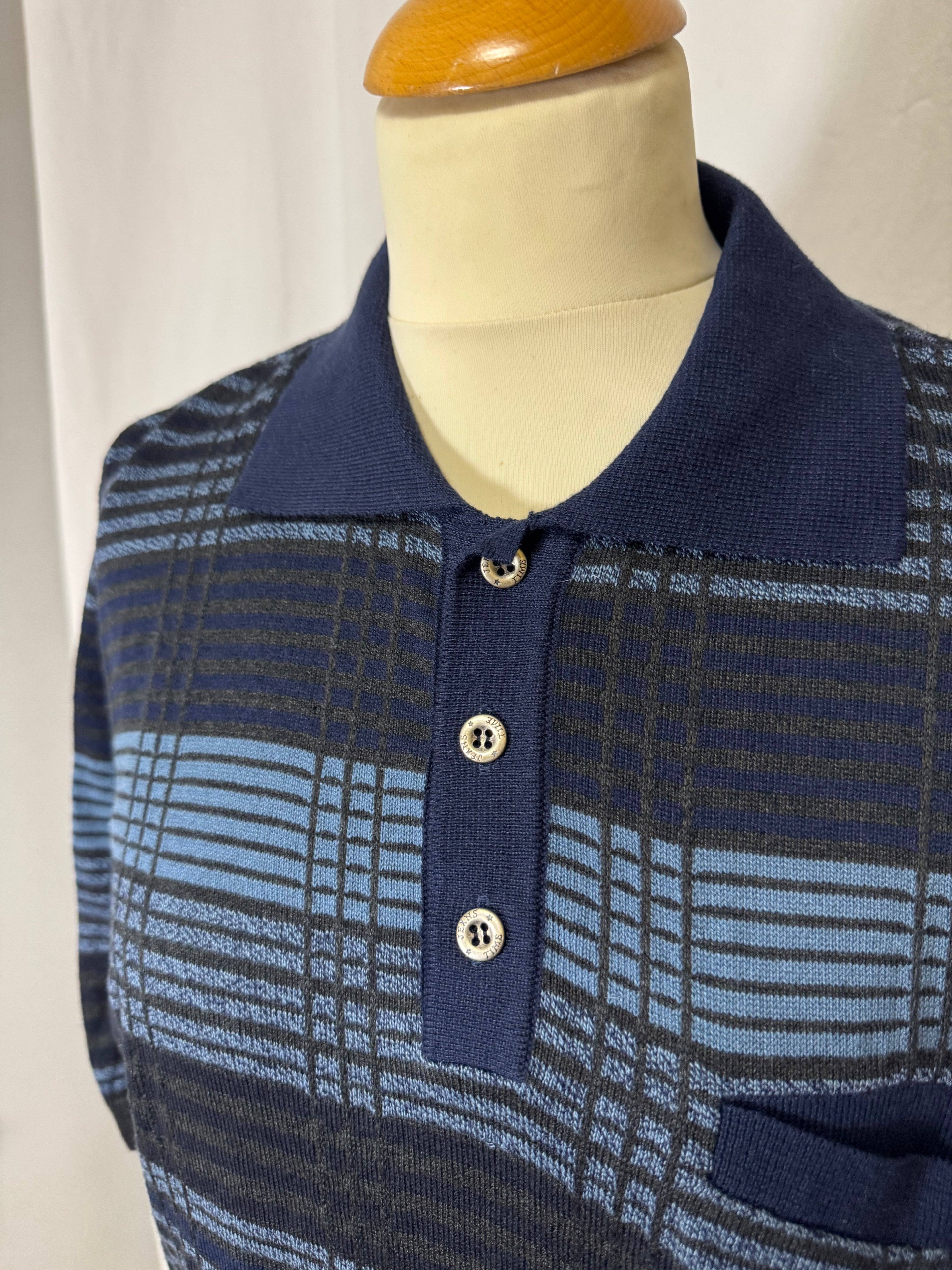 Polo à rayures bleu