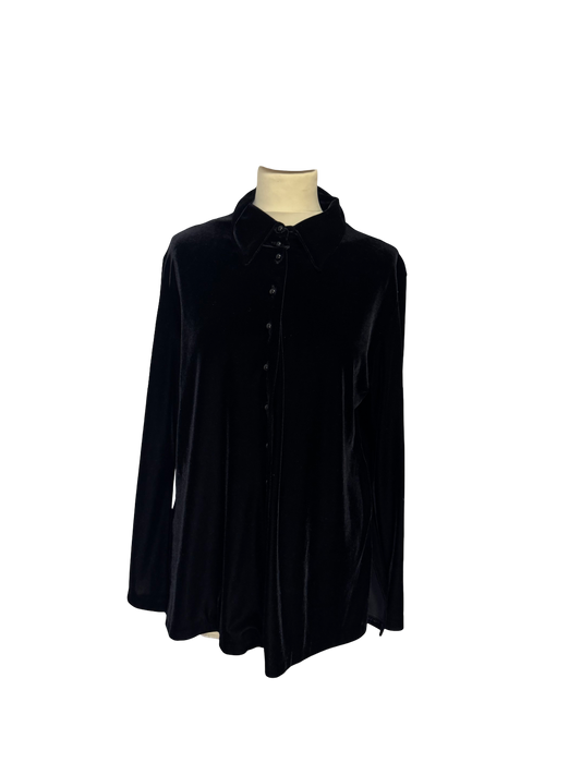 Chemise en velours noir