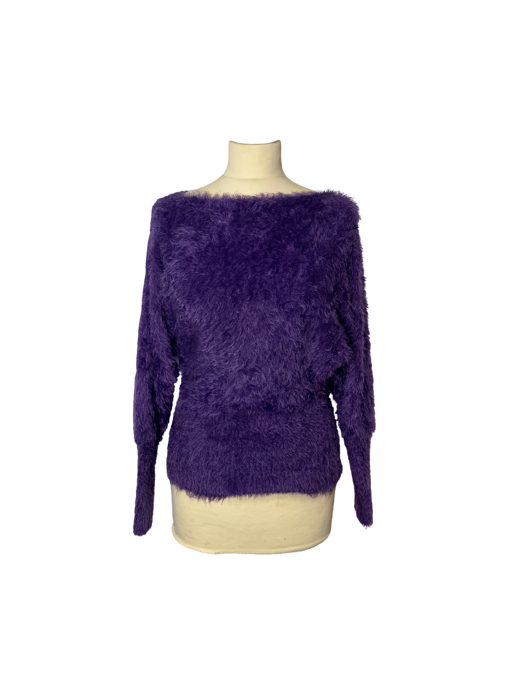 Pull violet à poils