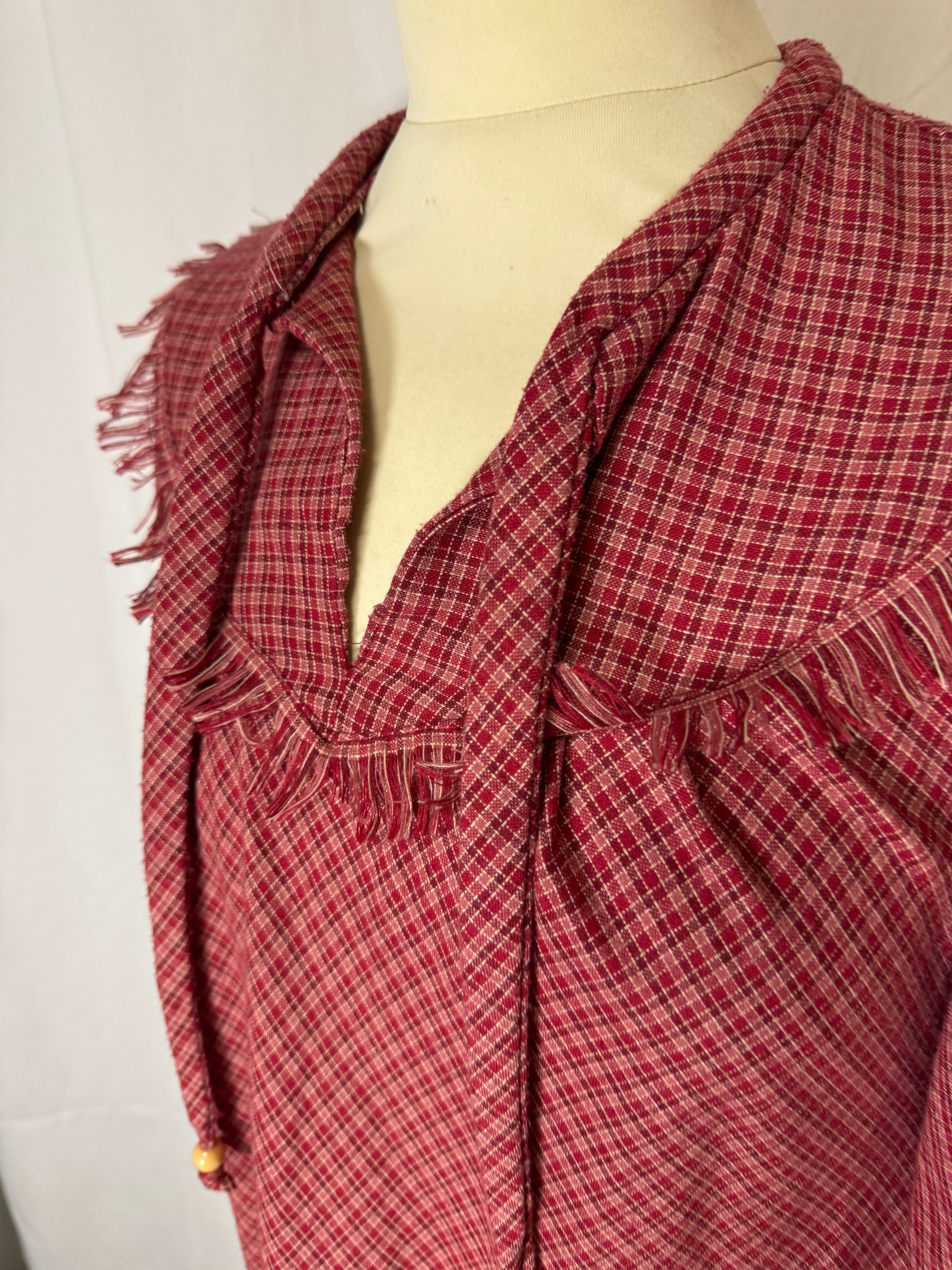 Robe longue à carreaux