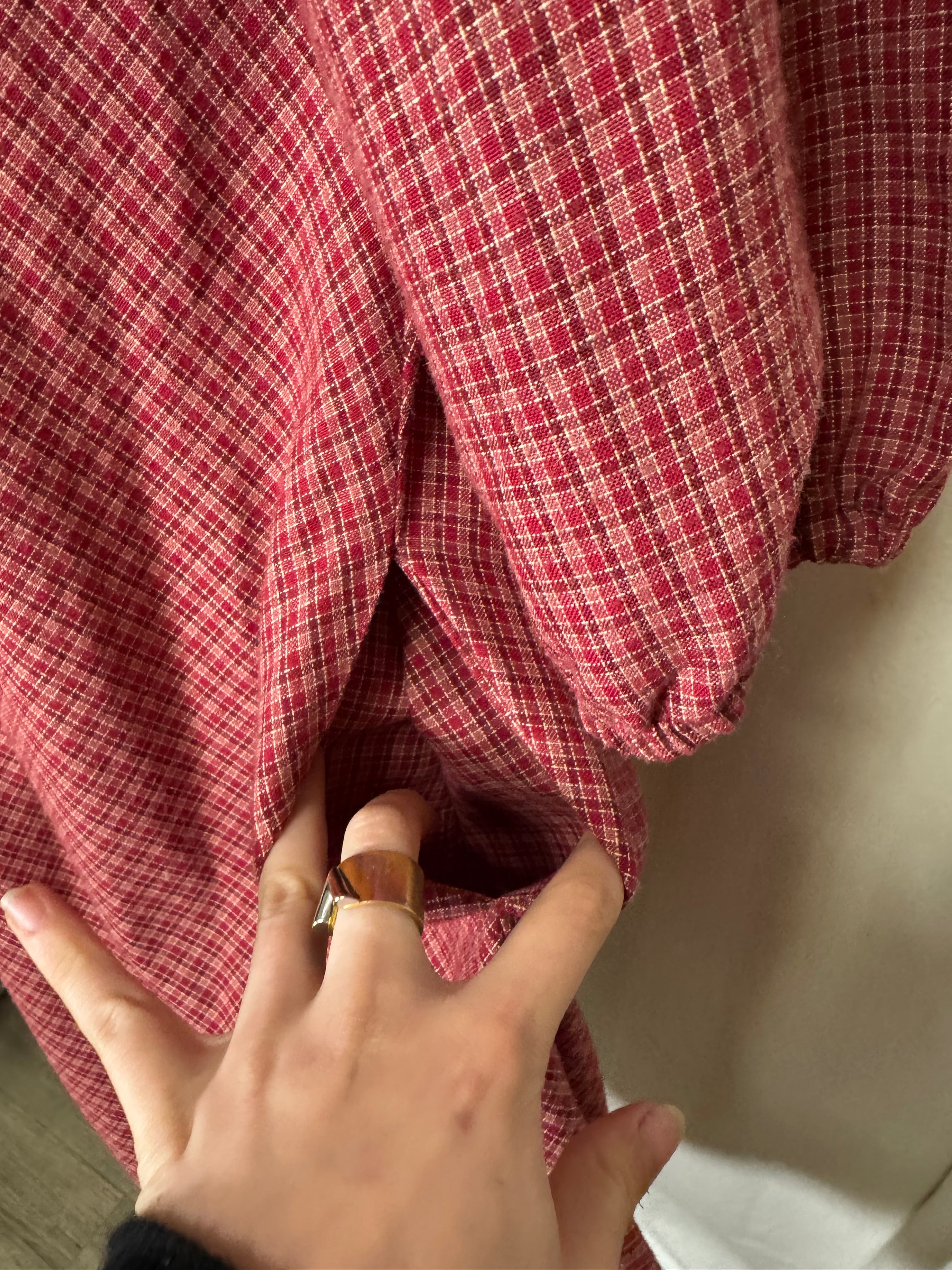 Robe longue à carreaux