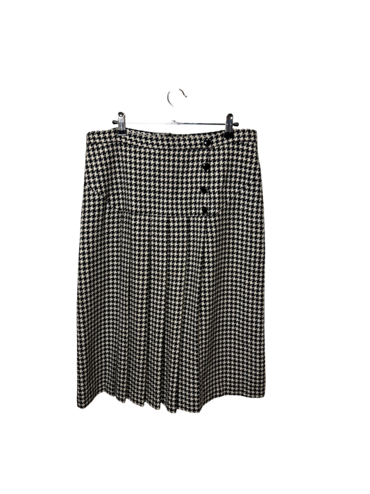 Jupe plissée pied de poule