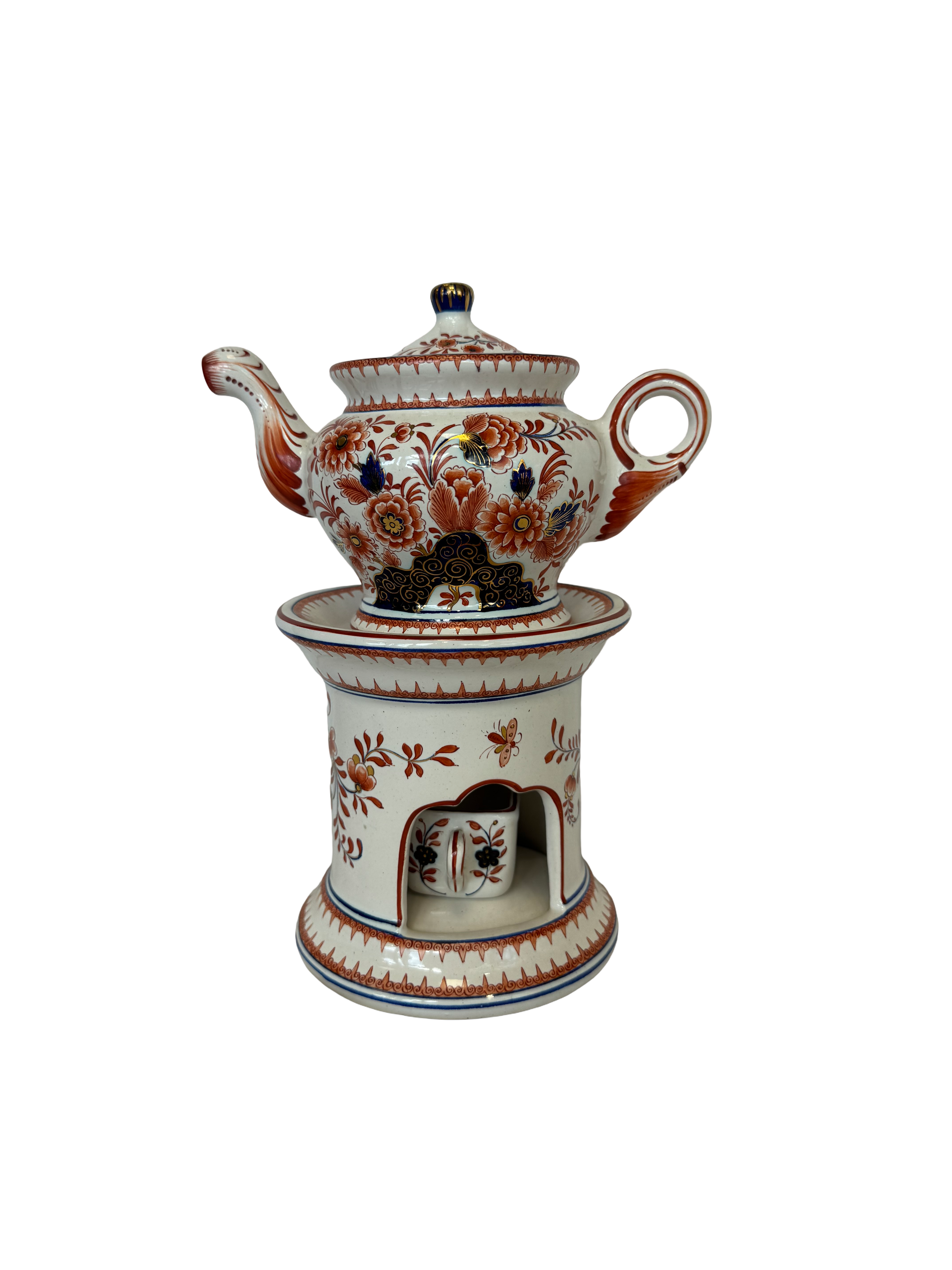 Tisanière à motifs rouge
