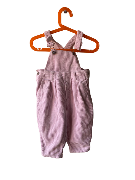 Salopette en velours rose