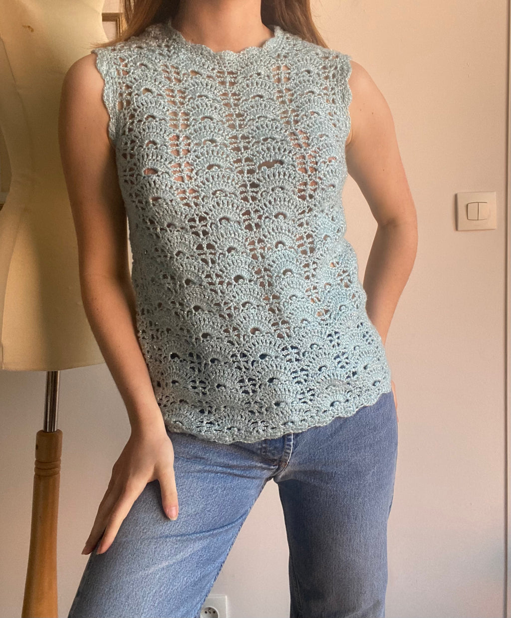 Pull ajourée 70s