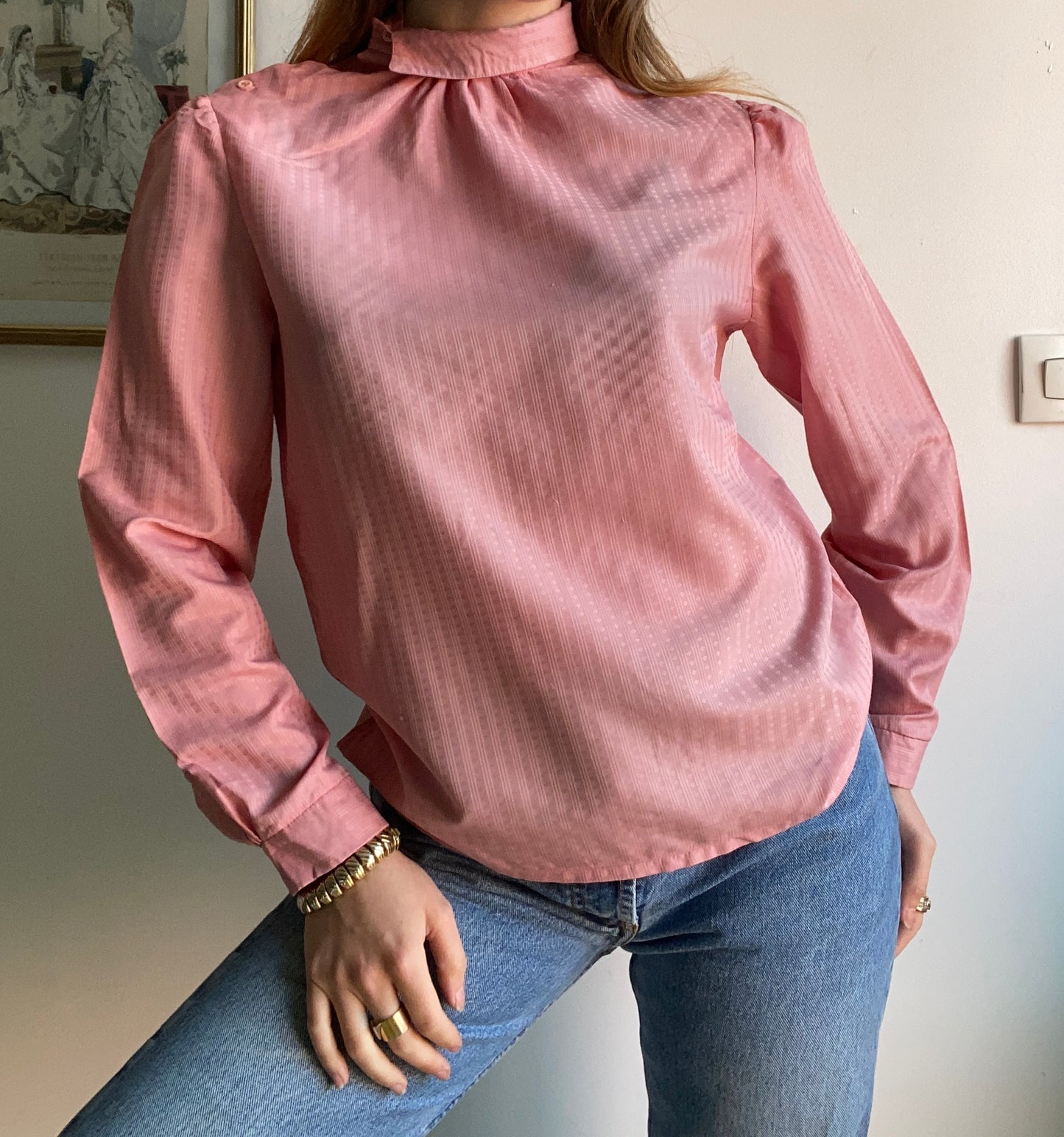 Blouse rose 70s