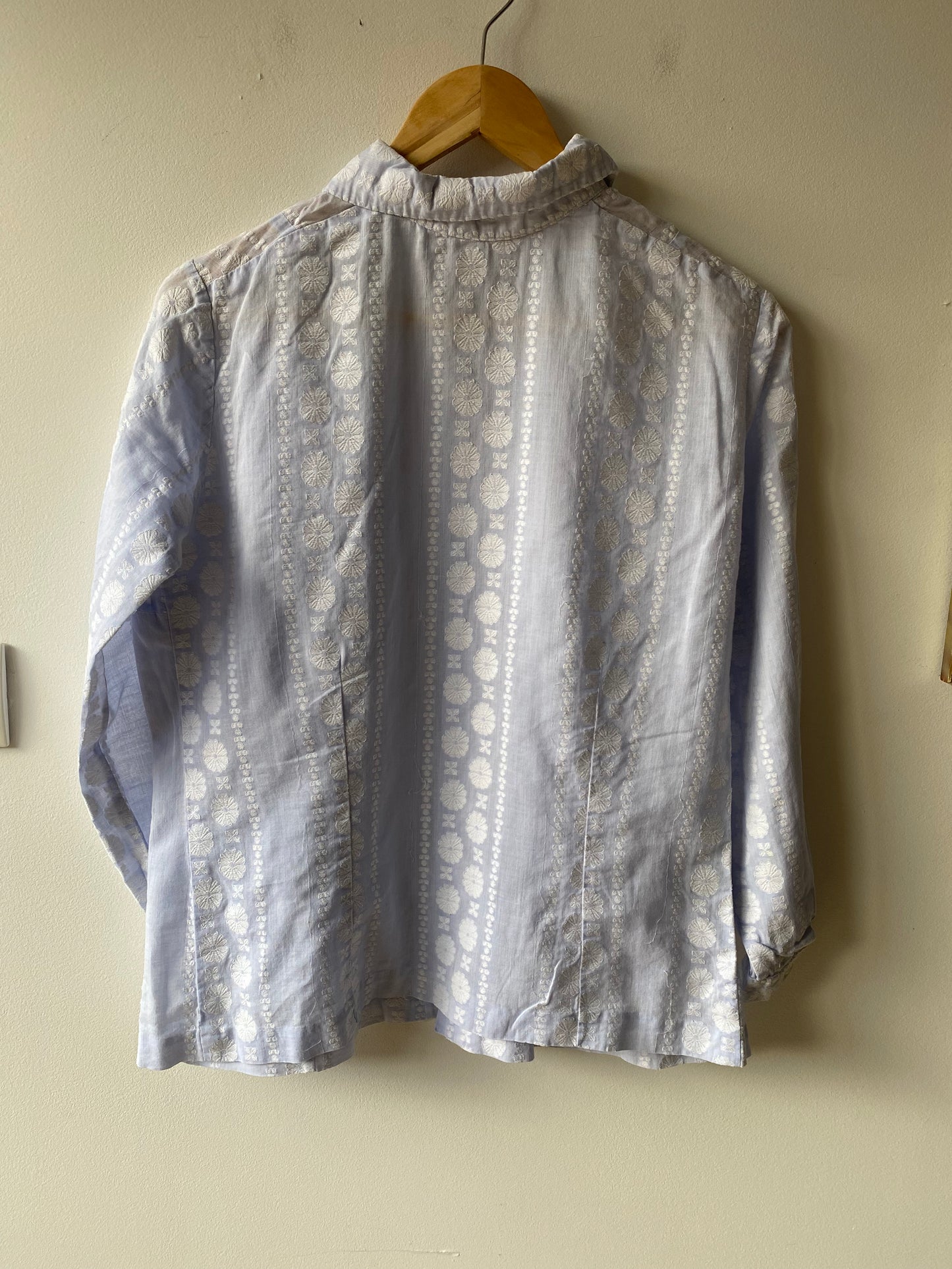 Chemise brodée bleu