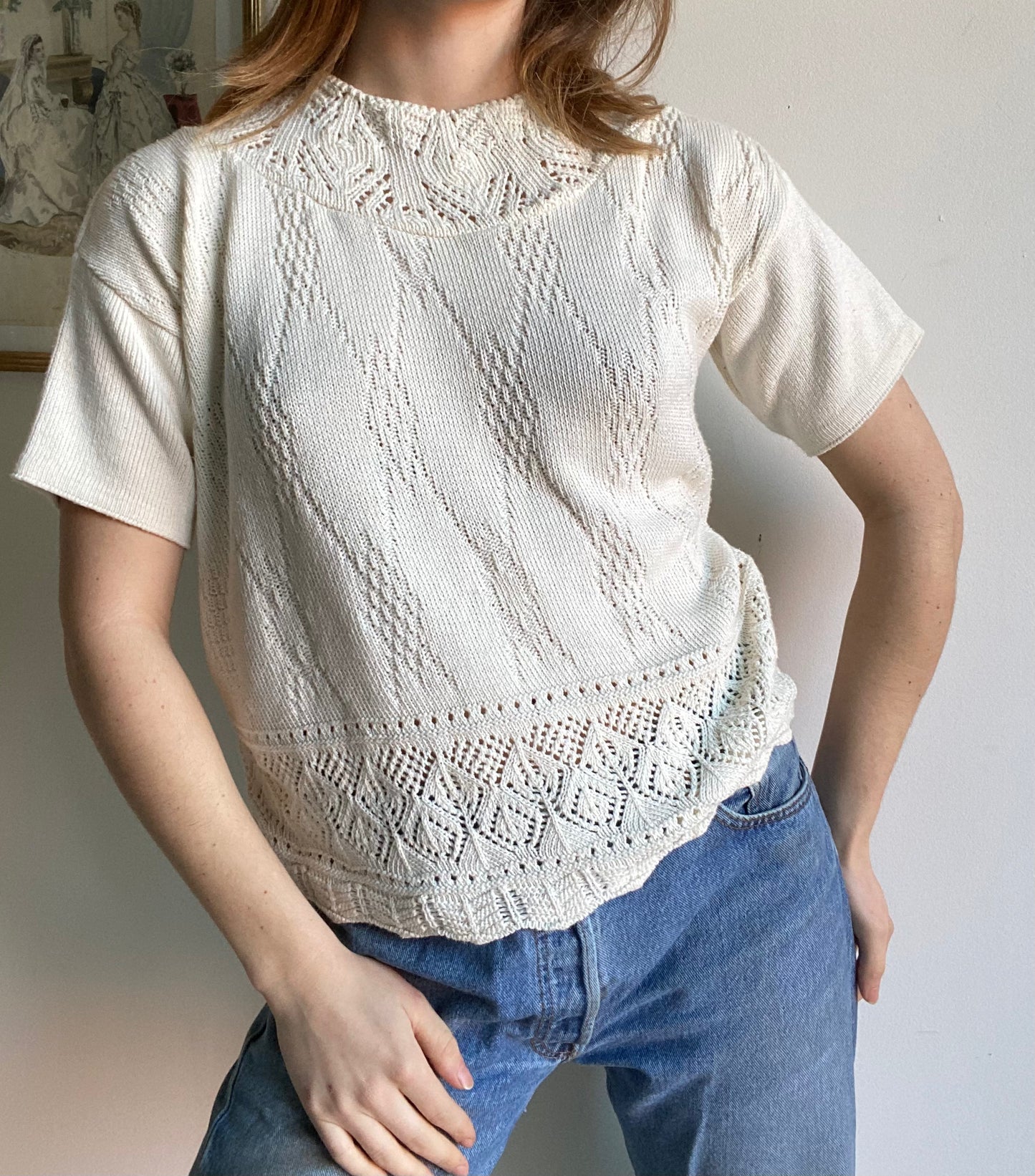 Tricot en maille ajourée