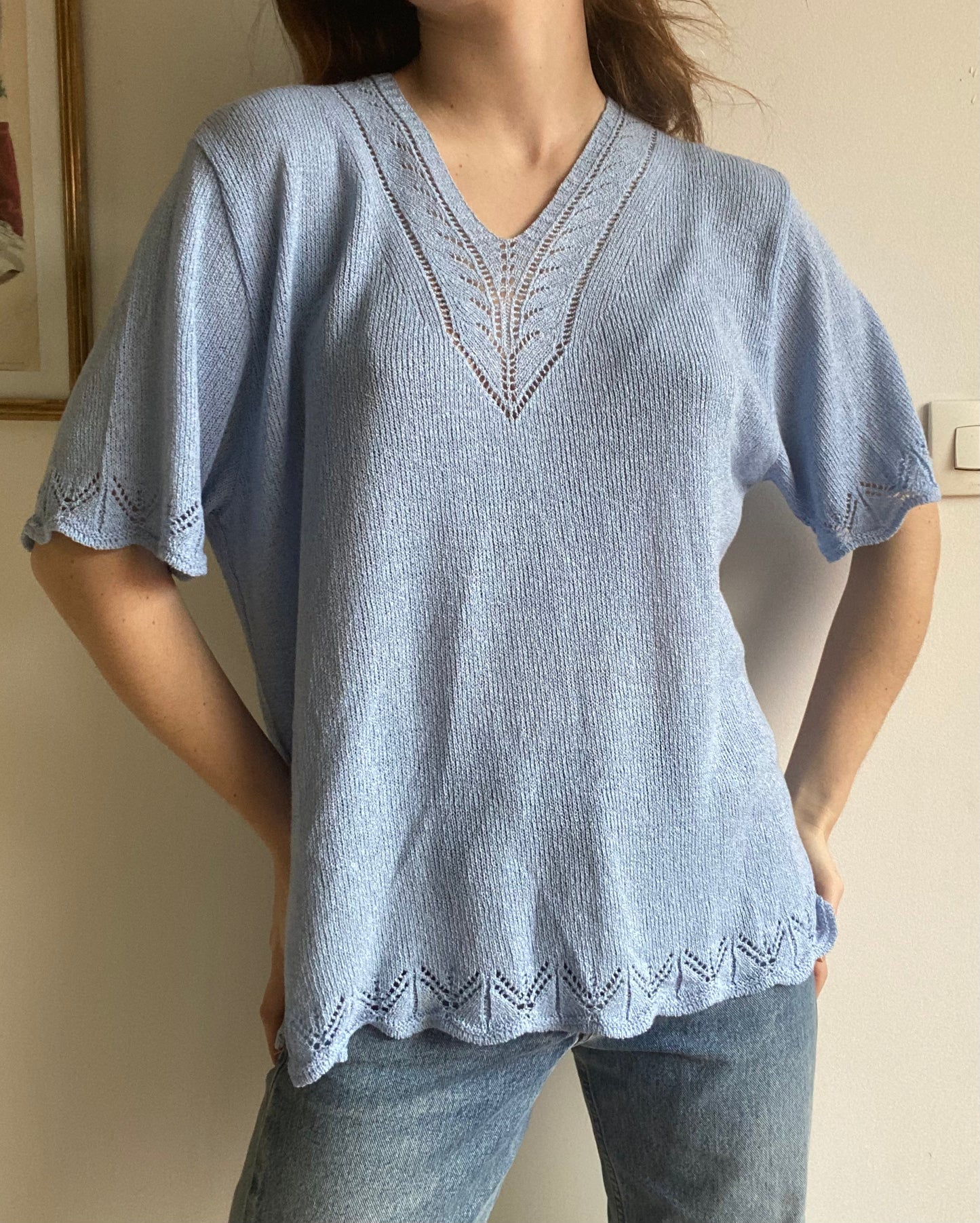 Tricot bleu clair