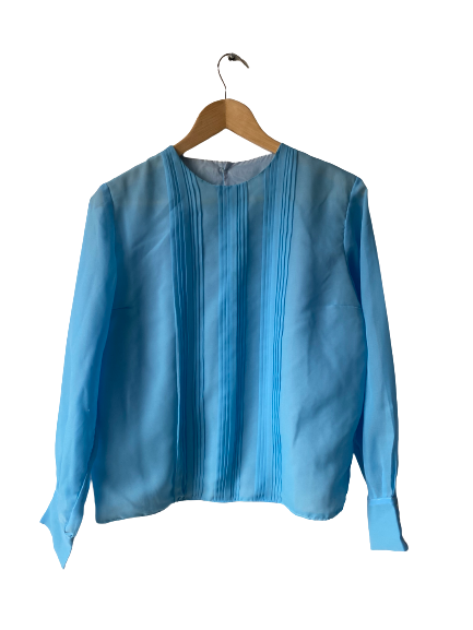 Blouse bleu 60s